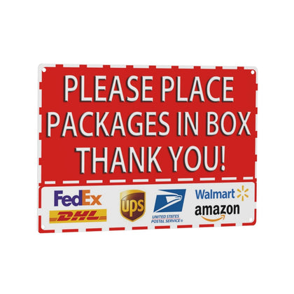 SKDSArts delivery sign outdoor metal 12x8 enhances curb visibility for package instructions
