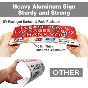 SKDSArts delivery sign weatherproof aluminum withstands rain and sun