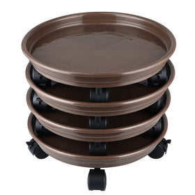 Skelang Plant Caddy top view shows an 11.8-inch base for heavy pots.