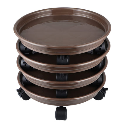 Skelang Plant Caddy top view shows an 11.8-inch base for heavy pots.
