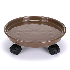Skelang Plant Caddy with four wheels and brakes for moving or securing pots.