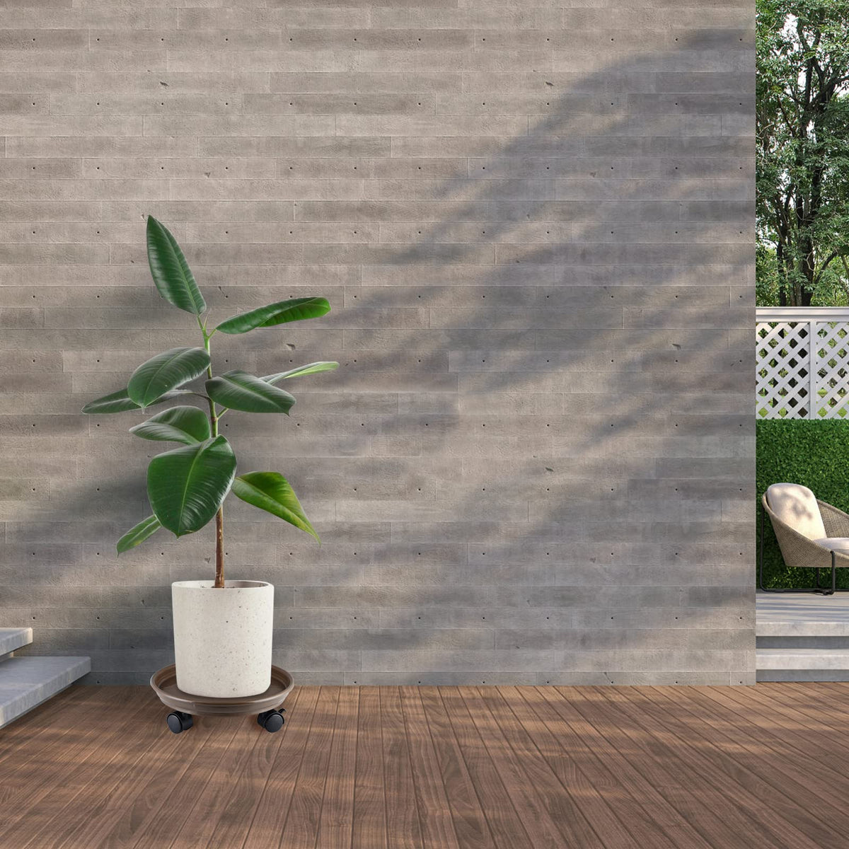 Skelang Plant Caddy ideal for indoor and outdoor use on patios and decks.