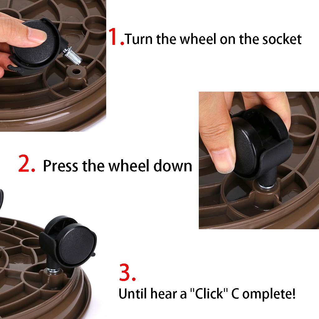Skelang Plant Caddy unlock-to-move enables smooth pot gliding.