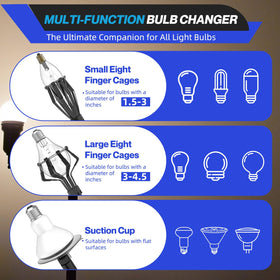 Two bulb extractors with rubber tips safely remove broken bulbs