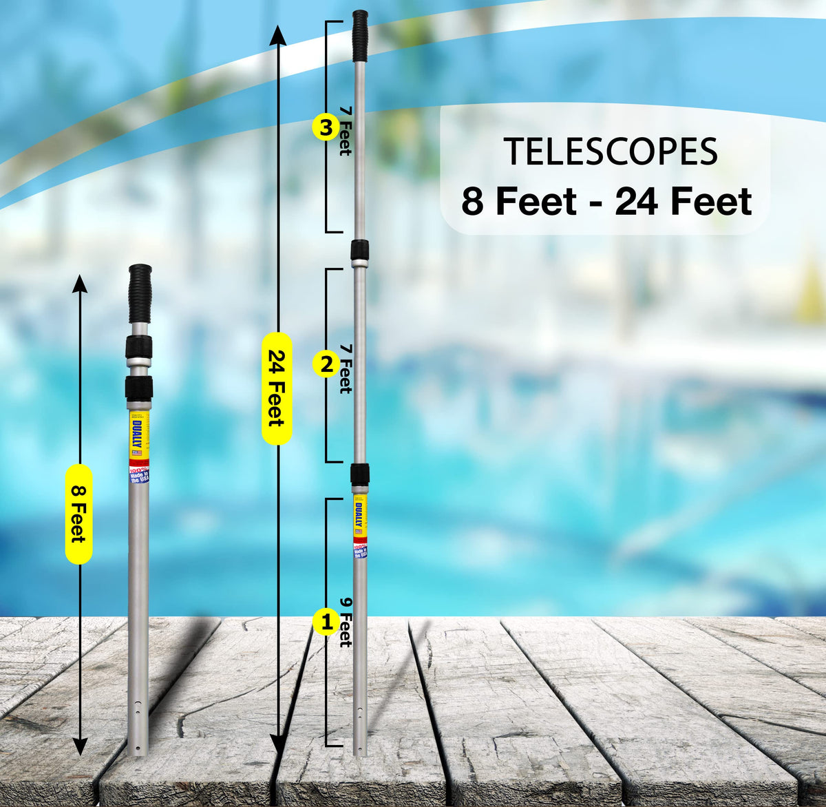 Ergonomic grip on Skimlite Dually Pole reduces hand strain