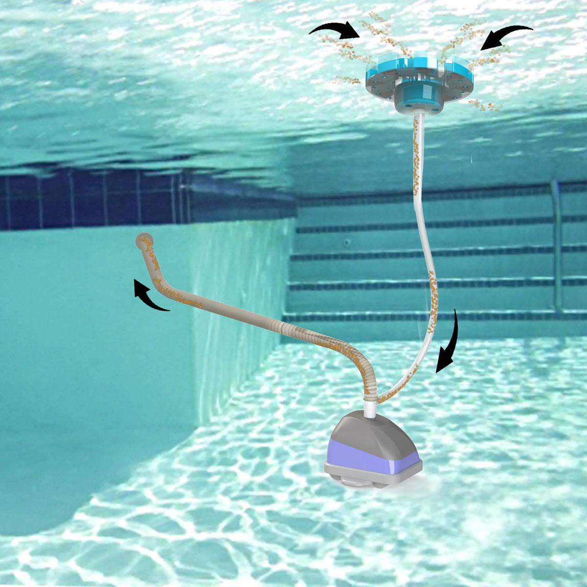 SkimmerMotion Original surface-skimming action removes debris for clearer water.