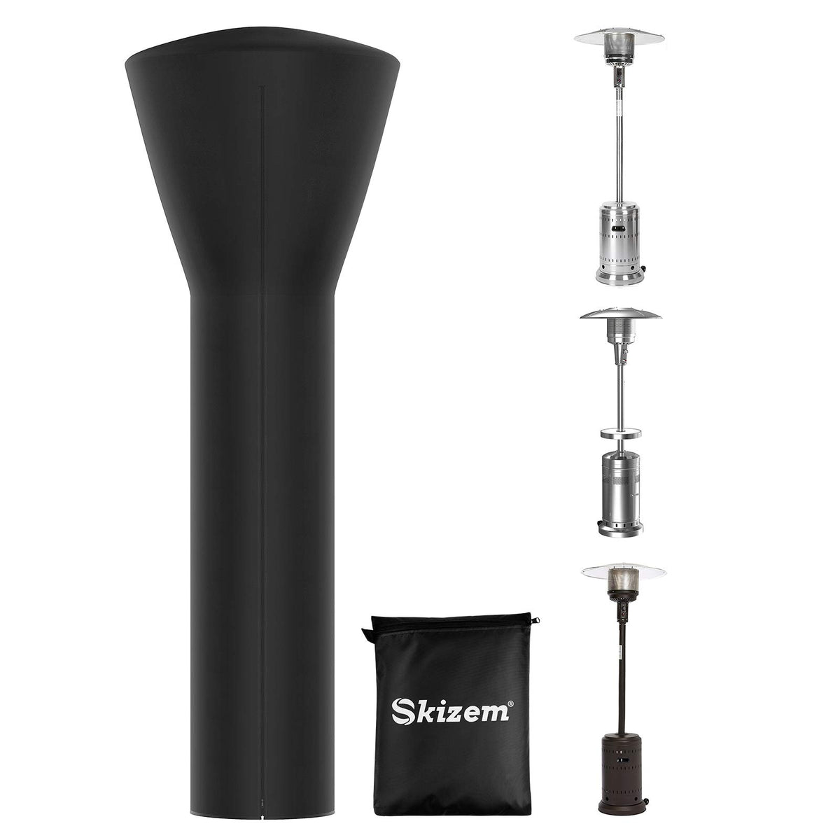 Skizem outdoor patio heater cover with zipper keeps rain and dust off your heater