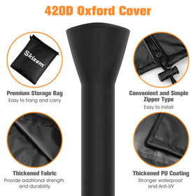 Skizem windproof patio heater cover reduces wind intrusion and wear