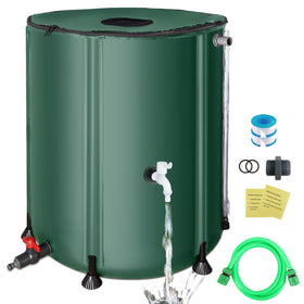 SKM collapsible rain barrel in outdoor use for sustainable garden watering