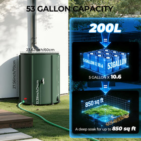 SKM collapsible barrel folded for compact storage after rain collection