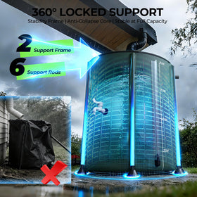 SKM rain barrel overflow kit and spigot ready for efficient irrigation