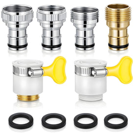 Skrfren faucet quick connector kit front view for seamless water connections.