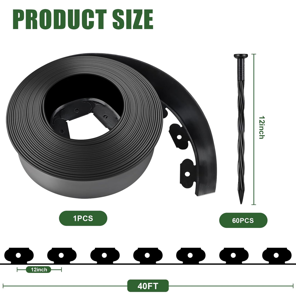 SKWIRRLE 40ft border roll ideal for long, seamless edging along lawns.