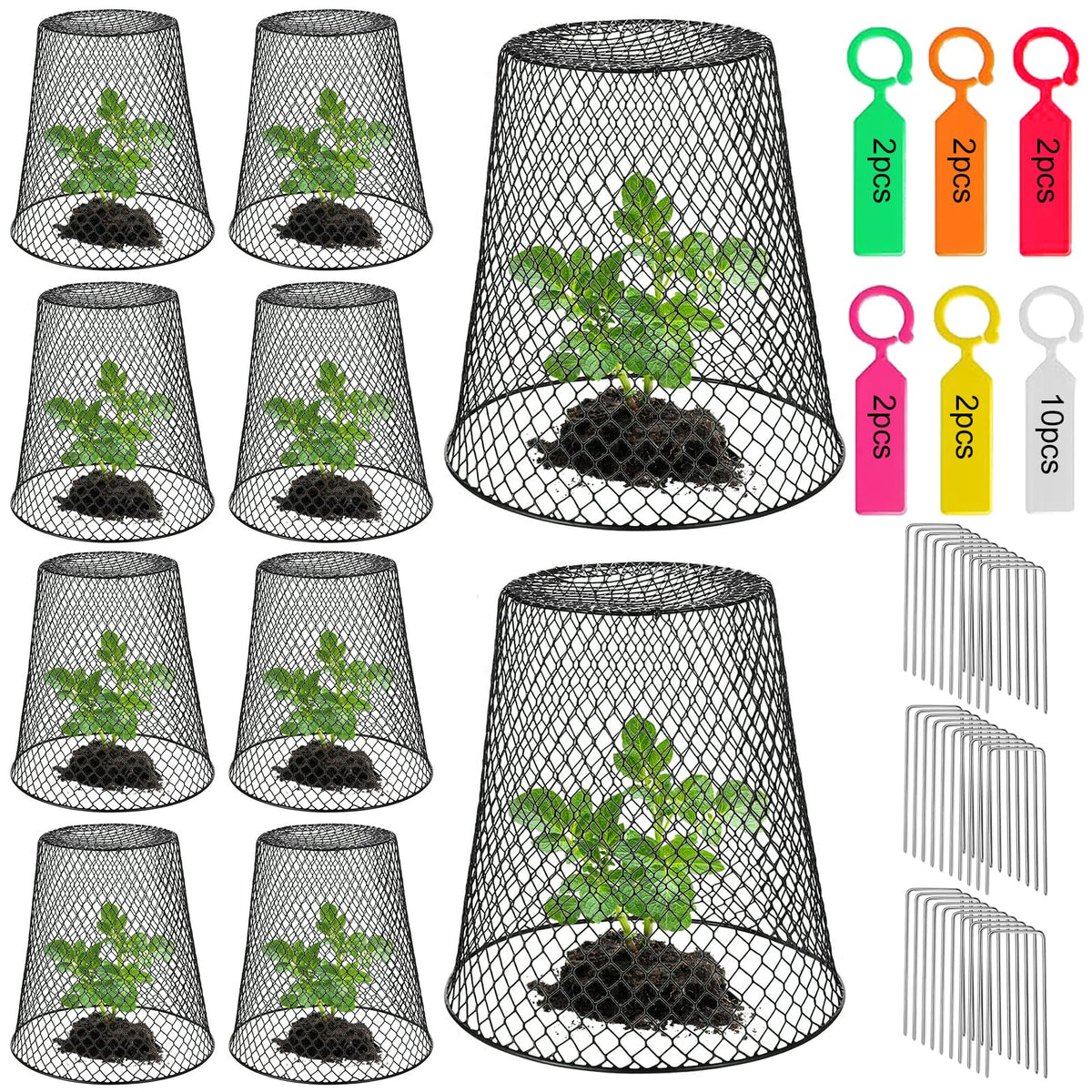 SKWIRRLE chicken wire cloche cover set of 10 protects seedlings and supports early growth.