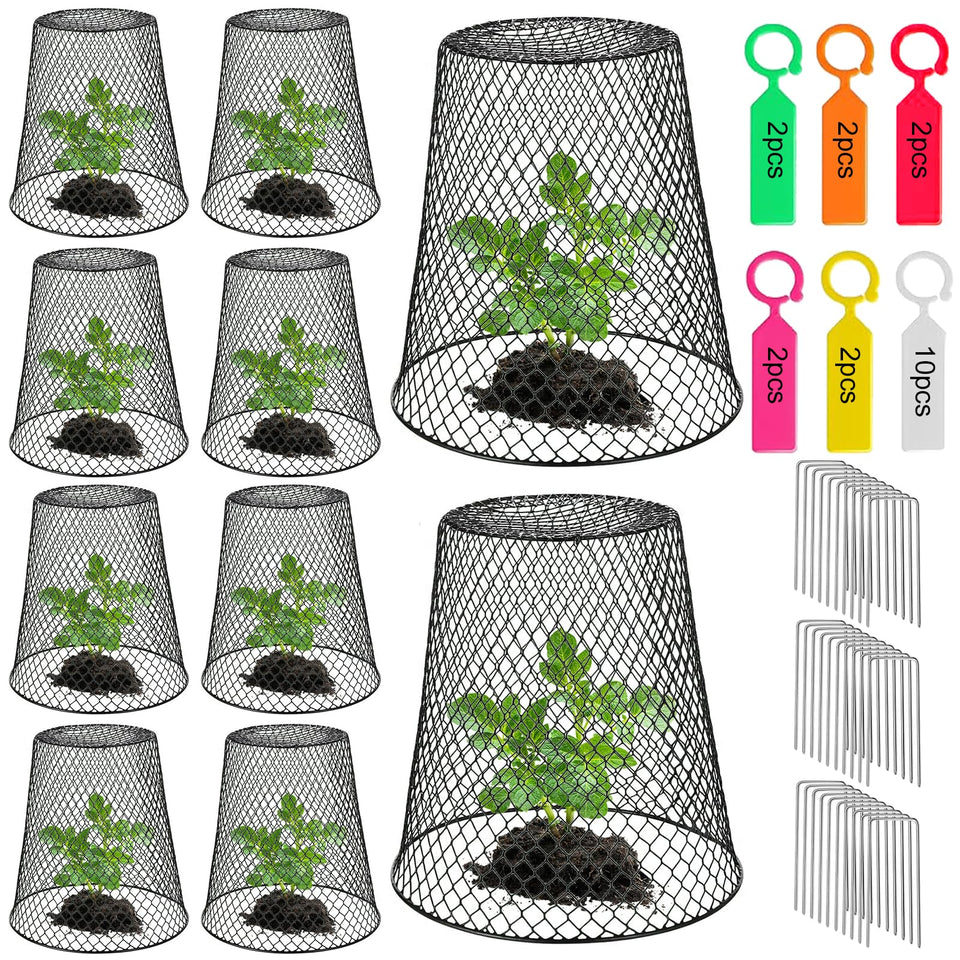 SKWIRRLE chicken wire cloche cover set of 10 protects seedlings and supports early growth.