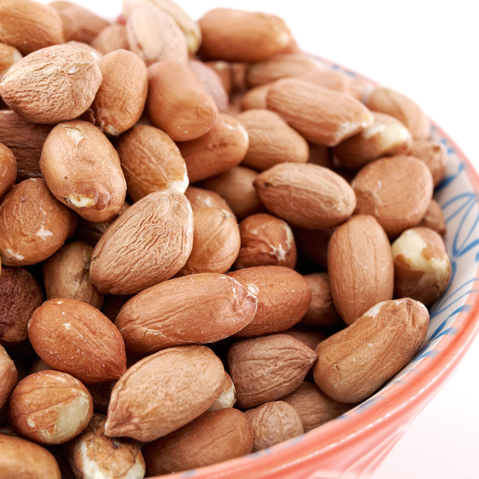 Sky Ecommerce USA grown red skin peanuts, front view showing rich color and nutty aroma.