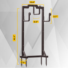 Skycarper ground-fixed base ensures stable hose storage on uneven ground.