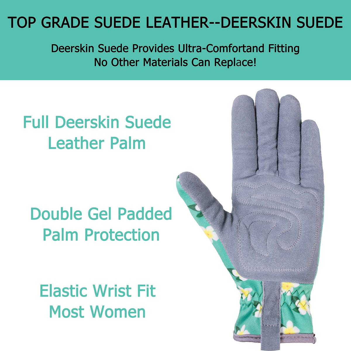 SKYDEER deerskin glove back panel breathes for all-day comfort.