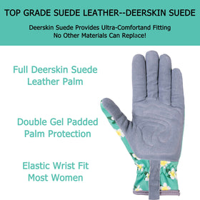 SKYDEER deerskin glove back panel breathes for all-day comfort.