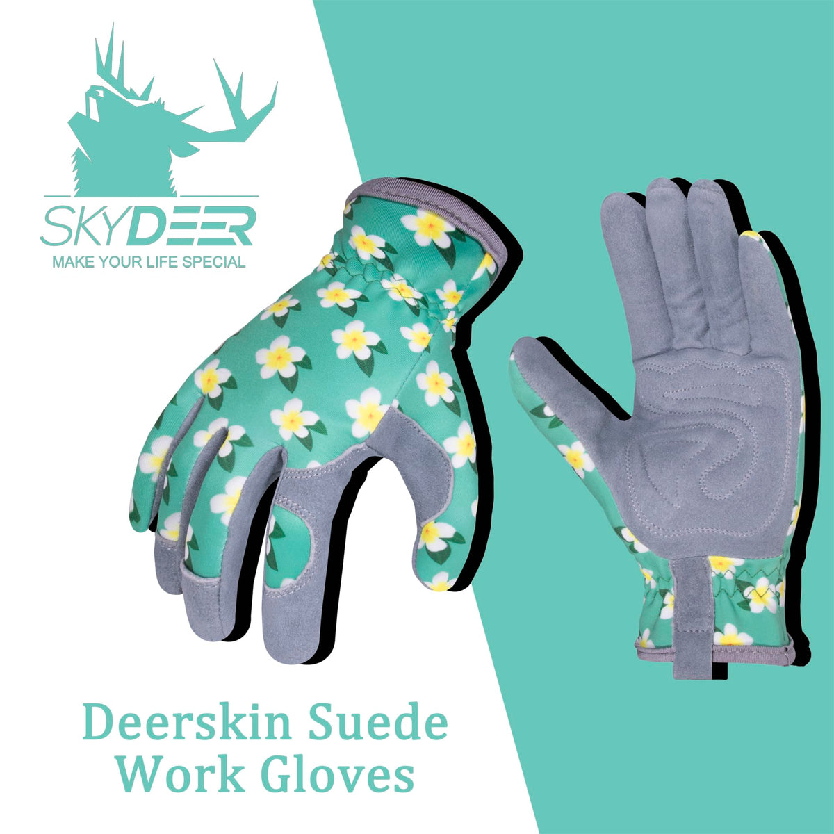 SKYDEER gloves with reinforced knuckles and stitching for durability.