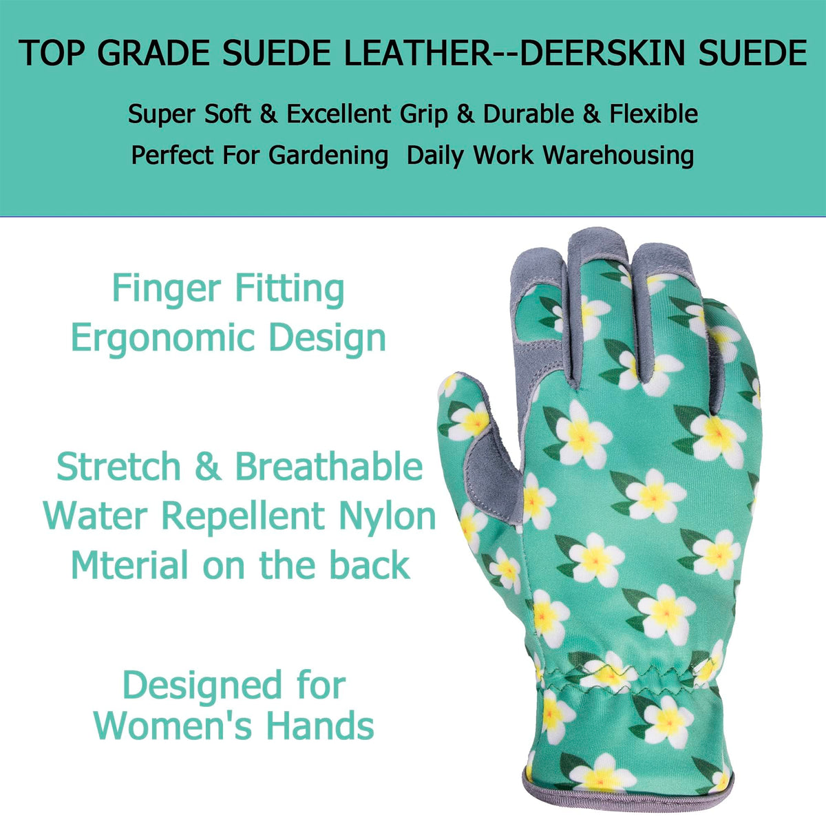 SKYDEER women's gardening gloves with FlexFit wrist for precise control.