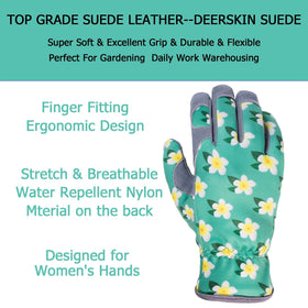 SKYDEER women's gardening gloves with FlexFit wrist for precise control.