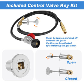 Skyflame 0-30 psi adjustable regulator for customizable flame intensity.