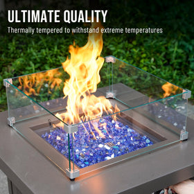 Skyflame 10-pound fire glass cobalt blue 1-2-inch bulk for easy replenishment.