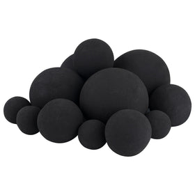 Skyflame 12-piece ceramic fire balls set in four sizes for versatile layouts.