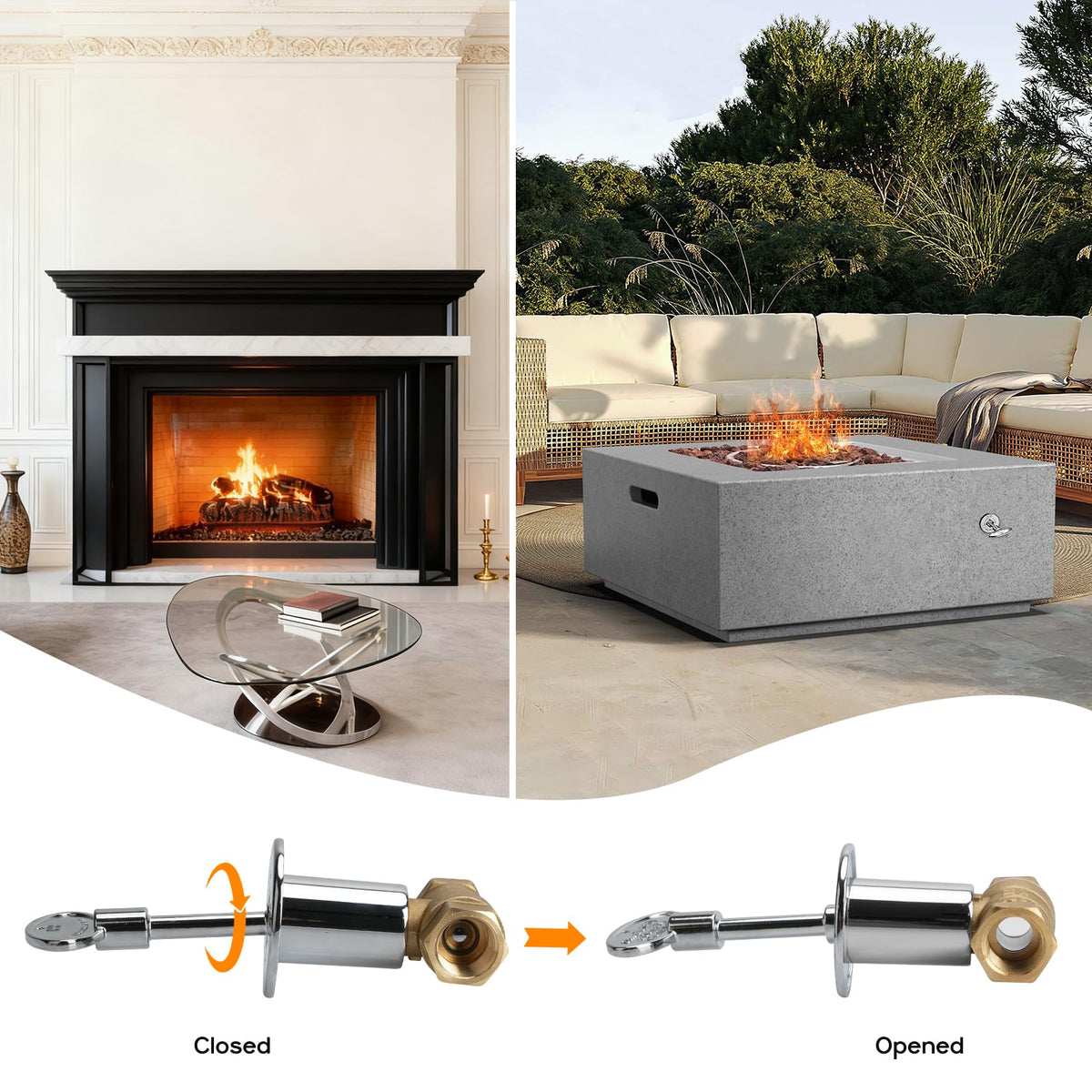 Skyflame 3-inch key included for quick operation.