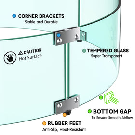 Skyflame bracket and feet provide secure installation and stable positioning
