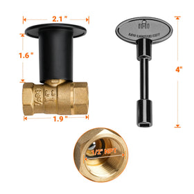 Skyflame brass quarter-turn ball valve kit for reliable shutoff