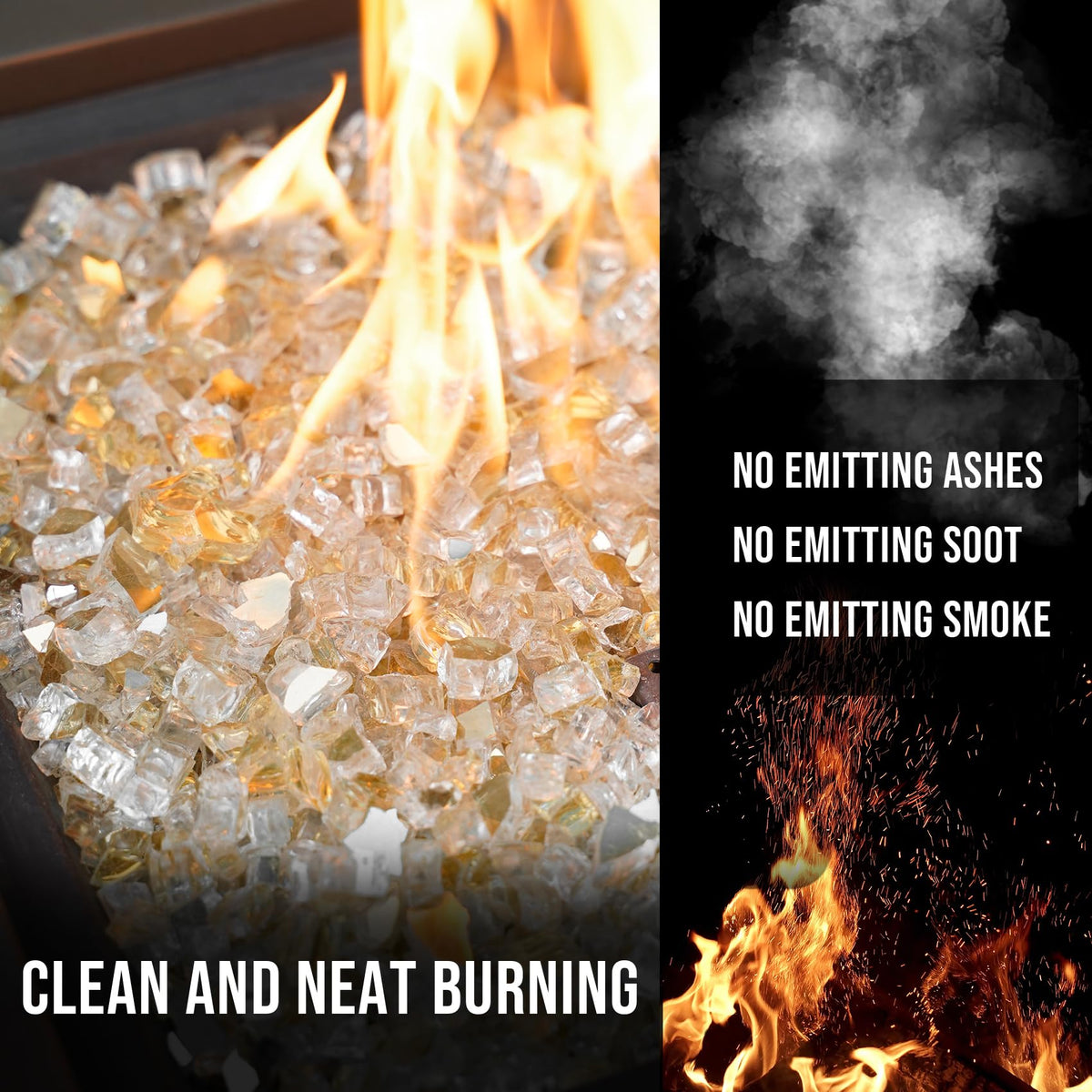 Skyflame Caribbean blue half inch fire glass adds vivid color to any burner