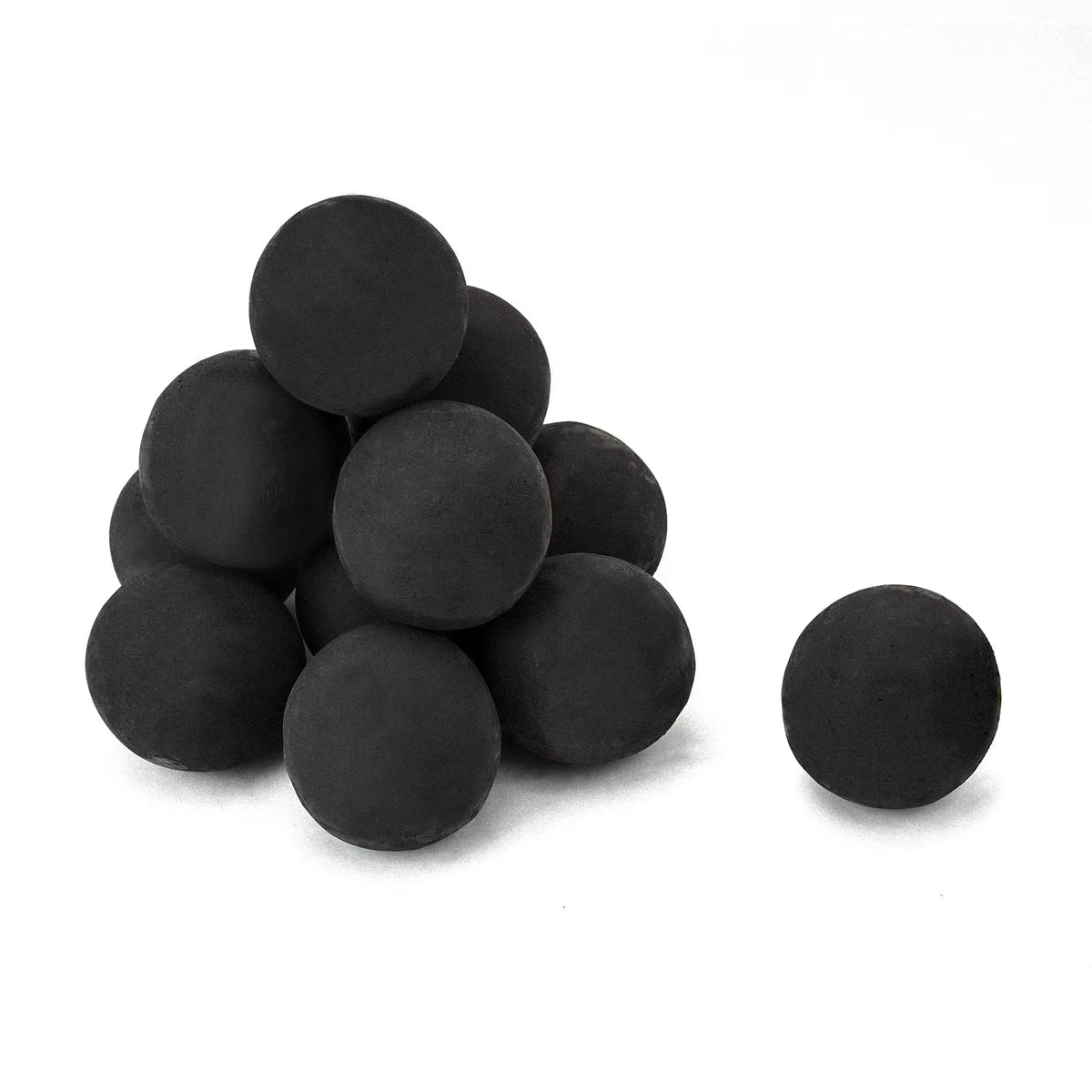 Skyflame 4-inch ceramic fireball, round black, delivers a clean burn for indoor fireplaces.