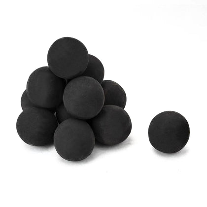 Skyflame 4-inch ceramic fireball, round black, delivers a clean burn for indoor fireplaces.