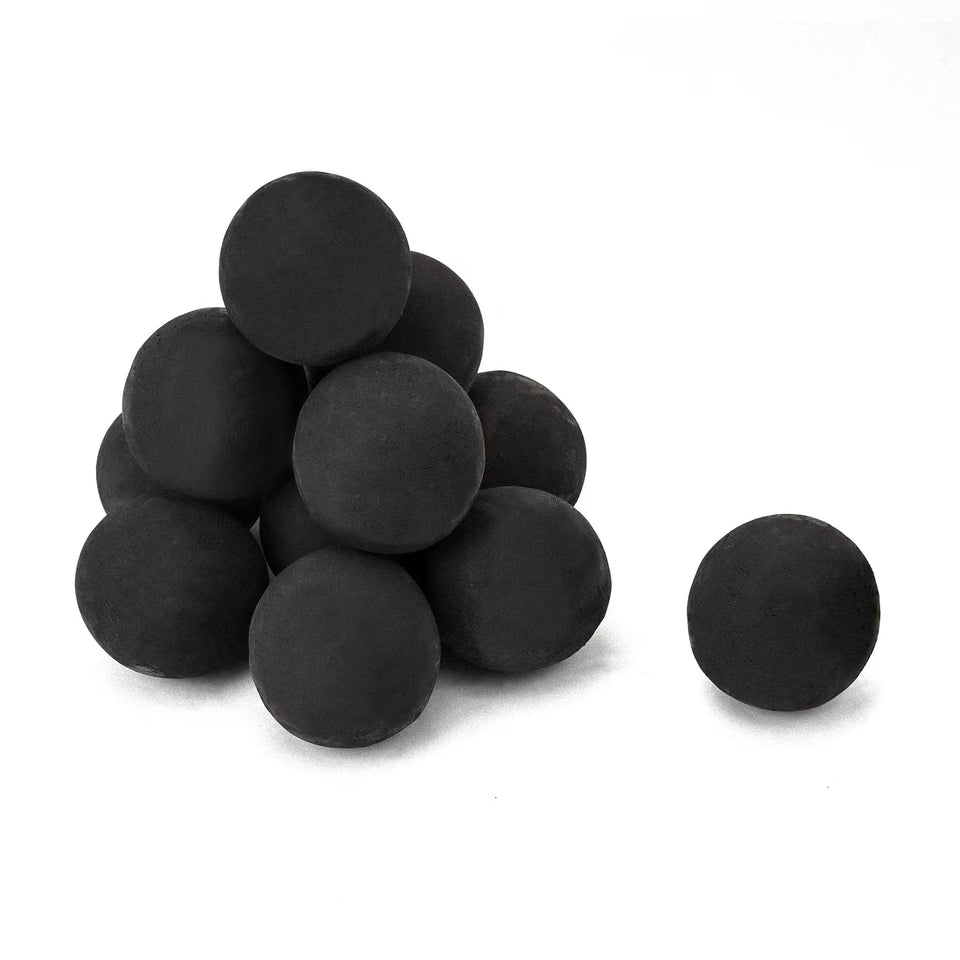 Skyflame 4-inch ceramic fireball, round black, delivers a clean burn for indoor fireplaces.