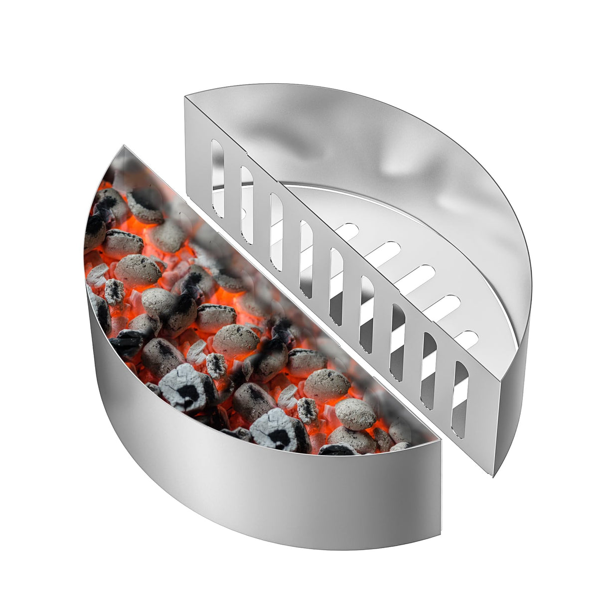 Skyflame 2-in-1 stainless charcoal basket holder overview for versatile grilling