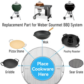 Skyflame Charkettle handles provide secure grip for easy pan removal.