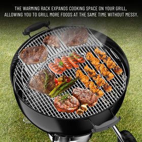 Skyflame Charkettle space-saving design helps organize multiple dishes on the grill