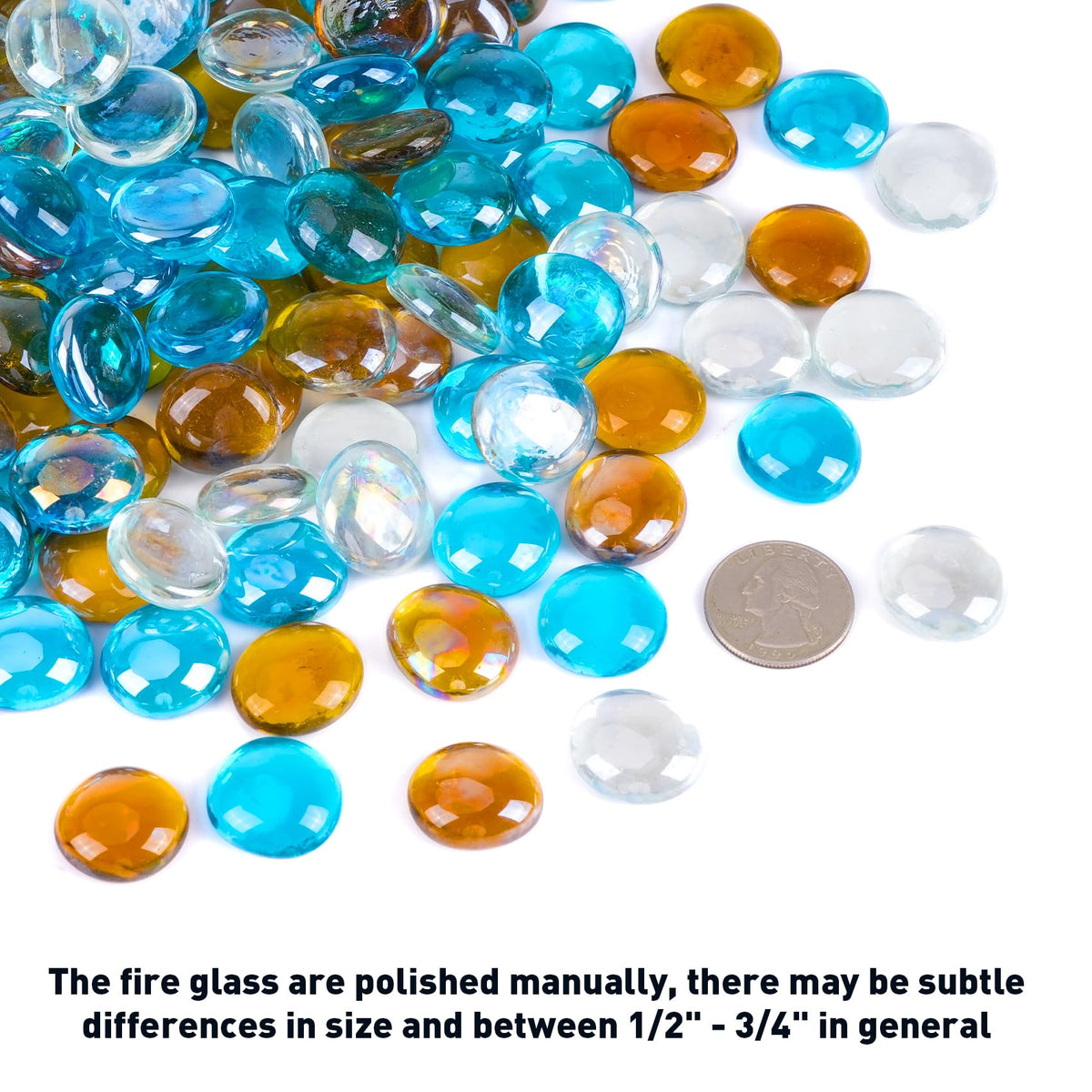 Skyflame Crystal Ice blend beads add cool sparkle to a fireplace.