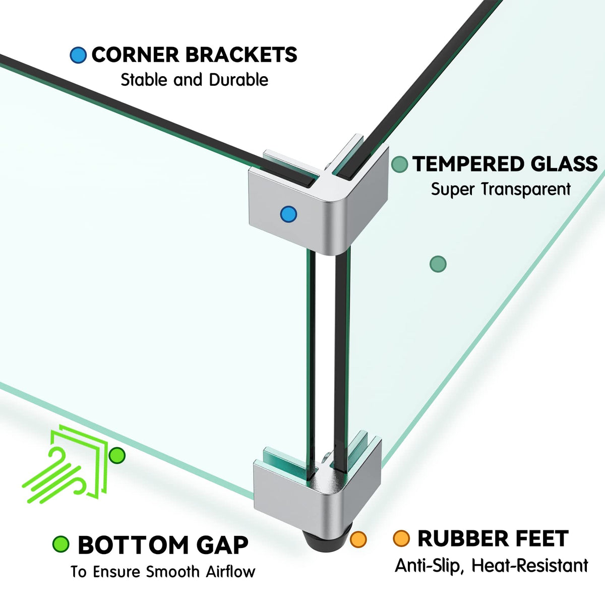 Skyflame wind guard shown in easy installation and quick cleaning.