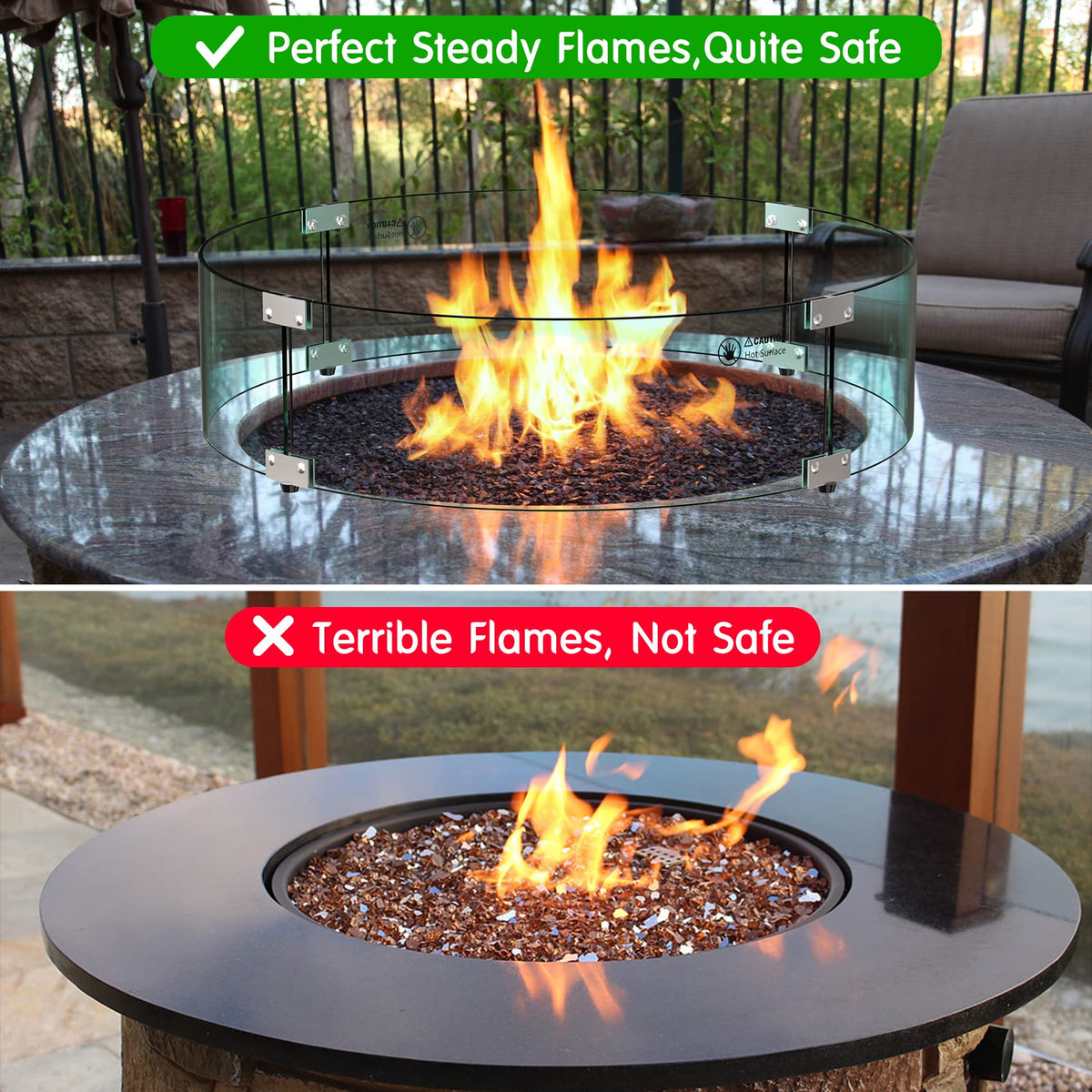 Skyflame 24-inch wind guard is easy to install, disassemble, and clean