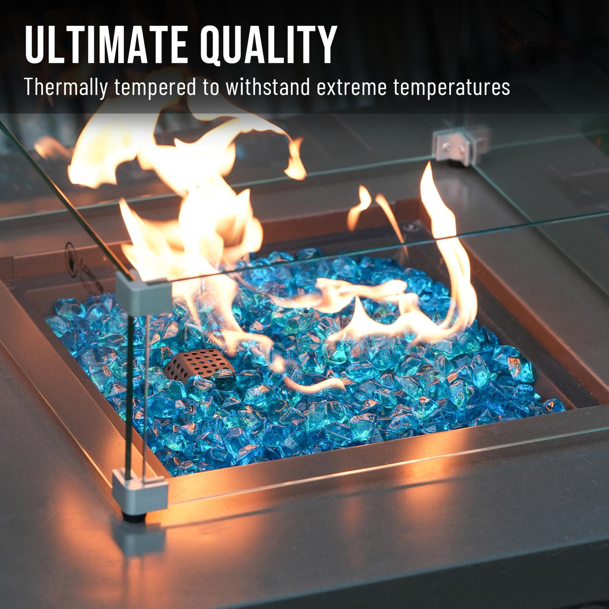 Skyflame fire glass in aqua blue is easy to clean with rinse