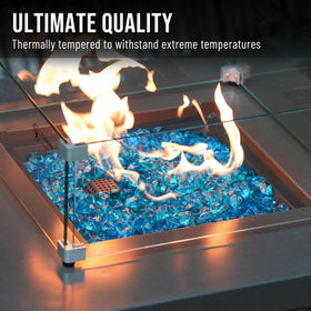 Skyflame fire glass in aqua blue is easy to clean with rinse