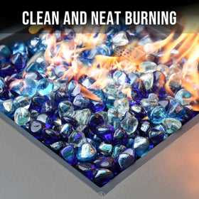 Skyflame fire glass diamonds caribbean blue half-inch creates tropical glow