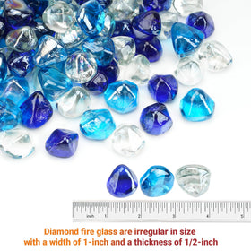 Skyflame fire glass diamonds crystal ice half-inch for bright fireplace display