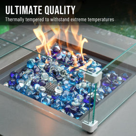 Skyflame fire glass diamonds multicolor half-inch dramatic contemporary ambiance