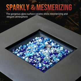 Skyflame fire glass diamonds shimmering ice half-inch reflects flames beautifully