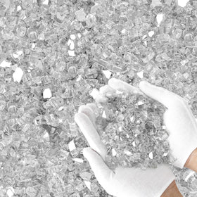 Skyflame 10lb bag of platinum fire glass for quick installation