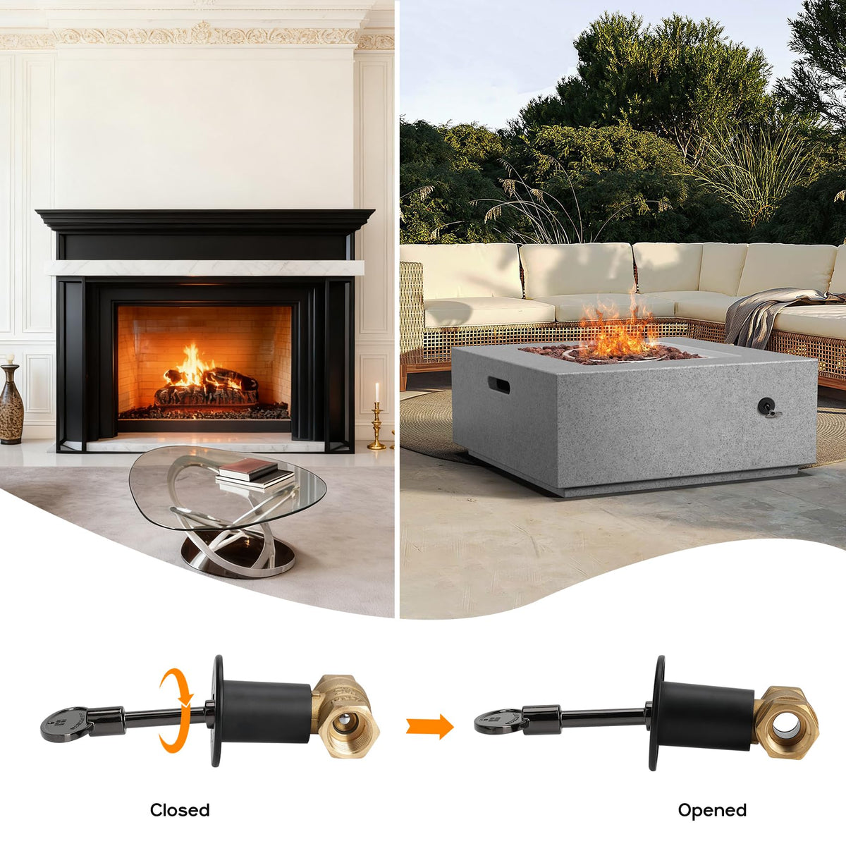 Skyflame fire pit assembly kit brass valve for DIY projects